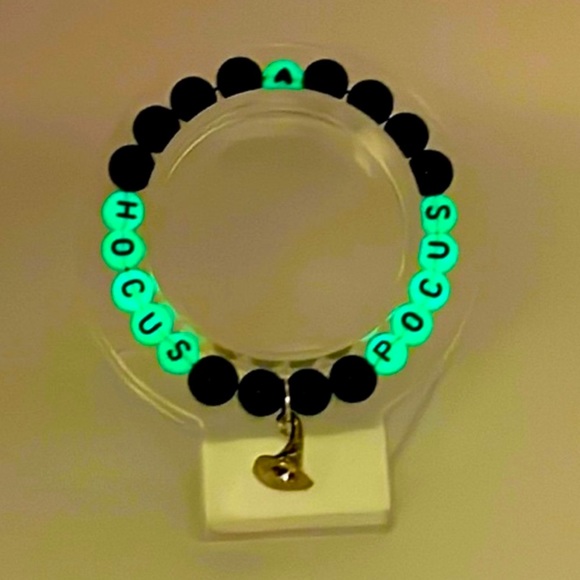 Handmade GLOW-IN-THE-DARK Hocus Pocus Charm Bracelet with Natural Tiger Eye! - Picture 2 of 4